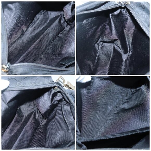 GUCCI GG Canvas Shoulder Bag Black Gold 019 0375 Auth 141991 - Picture 15 of 16